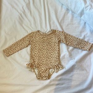 Quincy Mae Cheetah baby swimsuit 12-18m like new!